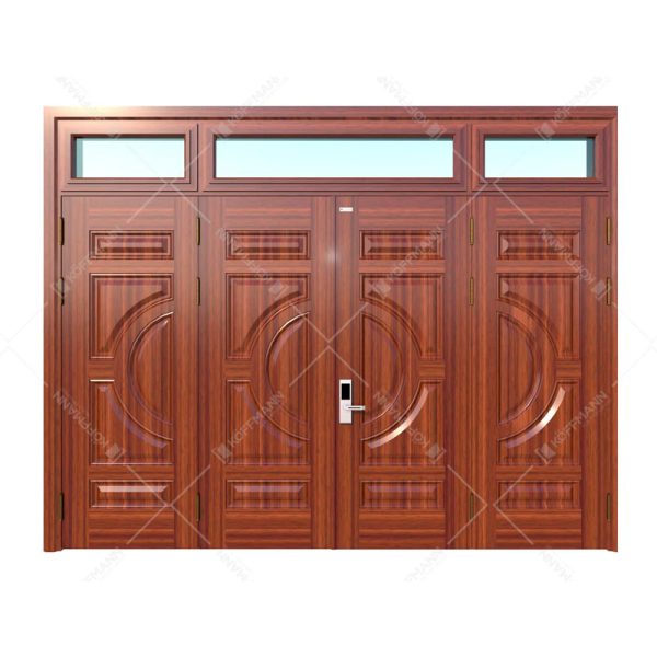 Cửa thép vân gỗ 4 cánh đều