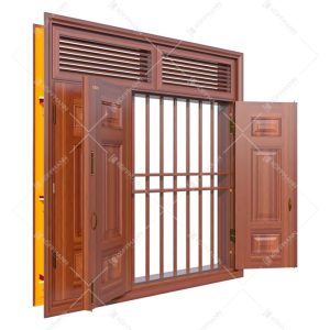 Cửa sổ thép vân gỗ KS-32.CS3-2NC